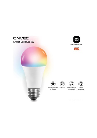 Hangfox 9w Rgb Akıllı Ampul, Wifi+bluetooth Desteği İle Renk Ve Parlaklık Ayarlamalı, 200-240v, 806 Lumens 1 Adet Beyaz