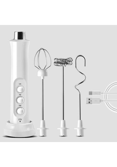 Dancemonkey Cbtx Mini Kablosuz El Şarjlı Karıştırıcı Süt Köpürtücü Beyaz Beyaz