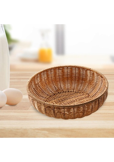 Suntek Rattan Ekmek Sepeti Taklit Dokuma Sepet Çok Amaçlı 20cmx6.5cm Diğer