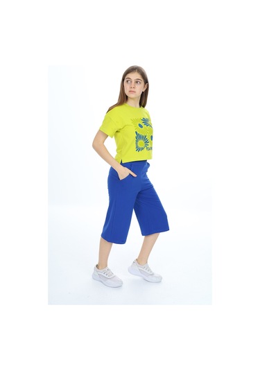 Toontoy Kız Çocuk Flw Paradıse Yazı Baskılı Kaprili Takım Yeşil