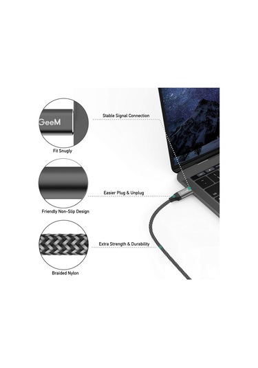 Qgeem QG-UA13 Tip-C 4K TV Monitörü Bağlantı Kablosu 3 Metre