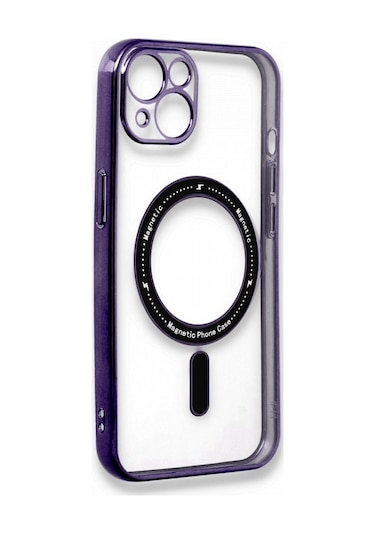 İphone 14 Kılıf Magsafe Özellikli Gold Seri Lazer Silikon Kapak