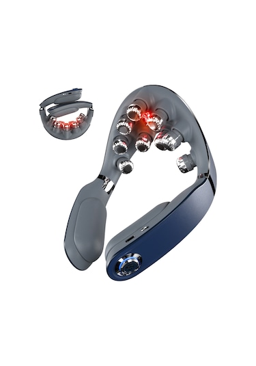 Skg G7 Pro Fold Tens-Ems Akıllı Boyun Masaj Aleti/Robotu, Mobil App Desteği, Özel Isı Terapisi Lacivert