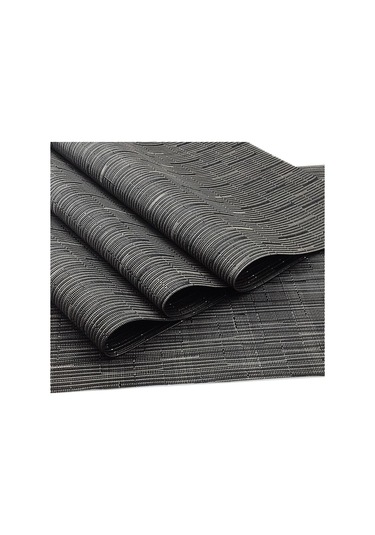 Siyah Jankng 6 Adet Siyah Yıkanabilir Masa Paspasları Vinil Pvc İçecek Yerleştirme Kaymaz Yalıtım Placemat Yemek Odası Dekor Masa Paspasları Siyah