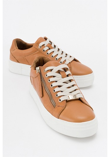 Luvishoes Berly Taba Hakiki Deri Kadın Sneakers Taba