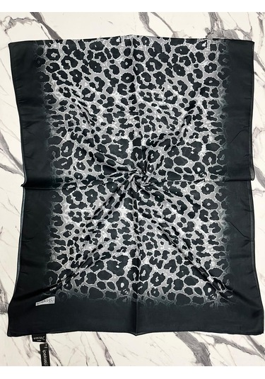 İpekseli Leopar Desenli Organik Pamuk Şal - 5 05