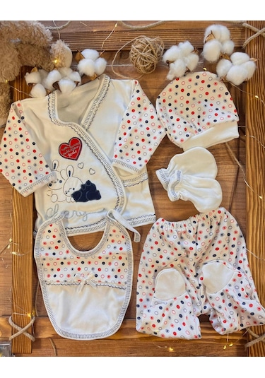 Betül Bebek Lacivert5li Ayıcıklı Hastane Çıkış Seti Lacivert