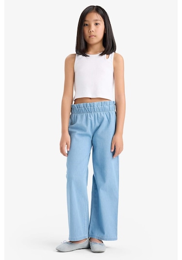 Defacto Kız Çocuk Wide Leg Jean Pantolon E6689a825smnm39 Mavi