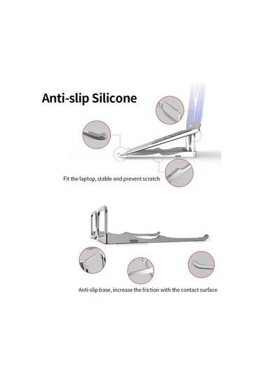 Pazly Bilgisayar Standı Alüminyum Alaşım, Dizüstü Tablet Standı, Katlanır, Taşınabilir, Gri/siyah/gül Altını