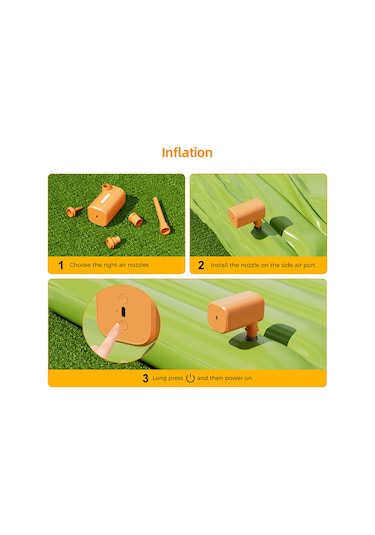 Qingmipy 50w Taşınabilir Şişirme Pompası - 280l/dk Hız, 2000mah Pil, 4 Nozul, Işık Fonksiyonlu, Type-c Şarj Turuncu