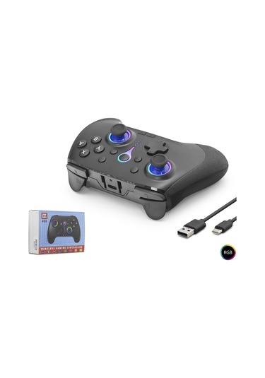Bluetooth Gamepad Pc Apple Uyumlu iOS Android Switch Ps3 Ps4 Rgb - Siyah Nd505b