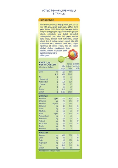 Hero Baby Sütlü 8 Tahıllı Peynirli Pekmezli 6+ Ay Kaşık Maması 200 G