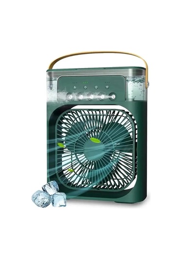 Skycity Usb Taşınabilir Mini Hava Soğutucu Nemlendirici: Renkli Led Işık, Zamanlayıcı, 3 Hız & 3 Sprey Modu - Ofis Ve Ev İçin Yeşil