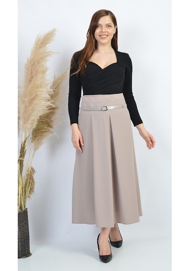 Soralline Bayan Etek Etamin Desen 755 Taş Rengi Taş