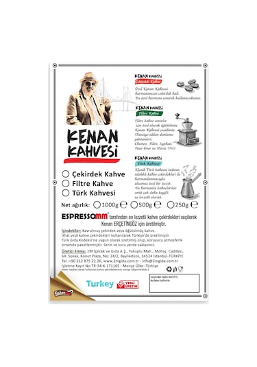 Espressomm® Kenan Kahvesi Çekirdek Kahve 250 G