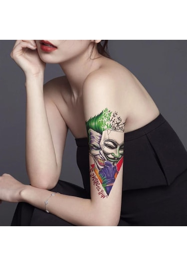 Çılgıntrend Geçici Joker Dövme Tattoo - Renkli Çok Renkli