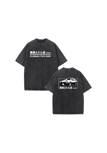 Dshztooma Vintage Kısa Kollu Anime Drift Ae86 Yarış Araba T-shirt Takumi Fujiwara Jdmmorerkek Mor