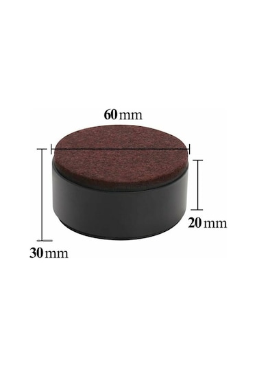 Flybuy Karbon Çelik Mobilya Yükselticisi 3cm, Yatak Yükselticileri 6cm Siyah Yuvarlak -