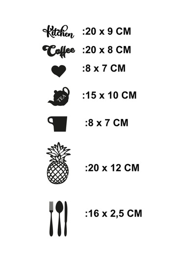 Kitchen 9 Parça Duvar Dekorasyonu