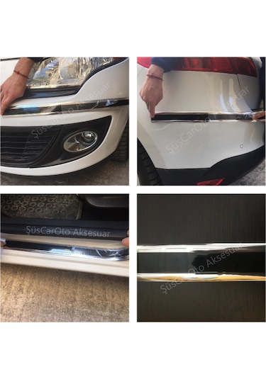 5D Tampon Bagaj Kapı Eşiği Koruyucu Şerit Bant Gümüş Piano Black