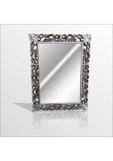 45X60Cm Eskitme Gümüş Işleme Rustik Boy Banyo Duvar Salon Aynası Gümüş
