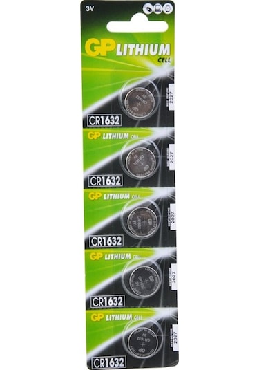 GP CR1632 3V Lityum Kartela Düğme Pil 5'li