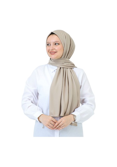 Şal Zarif Başörtüsü Eşarp Tesettür Giyim Uzun Abiyelik Açık Vizon
