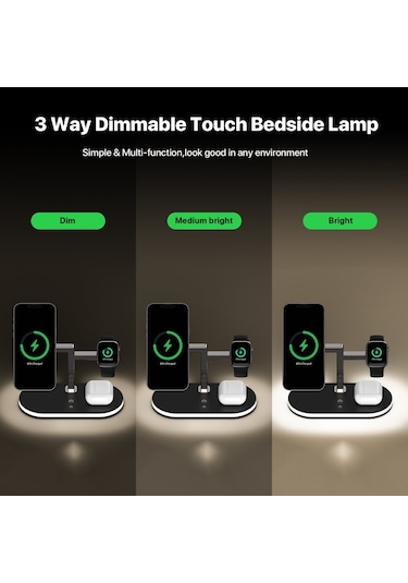 Fuchsia YM-UD23 5in1 Kablosuz Şarj Standı Ledli Wireless Charger