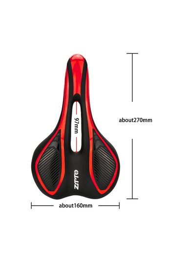 Ztto 6219 Mikrofiber Deri İçi Boş Eyer Dağ Yolu Bisiklet Koltuk Minderi - Siyah / Beyaz