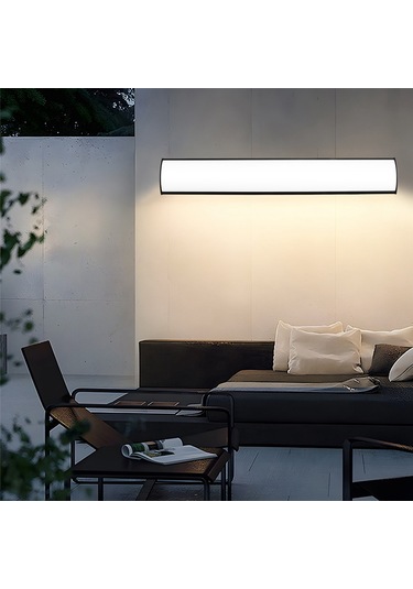 Uzun Şerit Dış Mekan Veranda Duvar Aydınlatmaları Villa Veranda Bahçe Aydınlatmaları Siyah