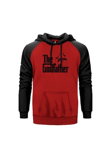 The Godfather Distorted Kırmızı Reglan Kol Unisex Sweatshirt Kırmızı