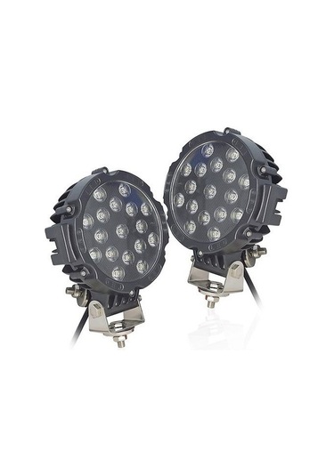 Beyaz Led Siyah Yuvarlak Off Road Sis Farı Çalışma Lambası 17 Led