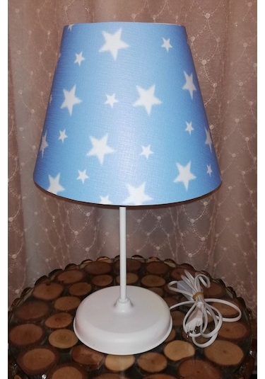 Mavi Yıldız Pvc Erkek Çocuk Odası Genç Odası Yatak Odası Abajur