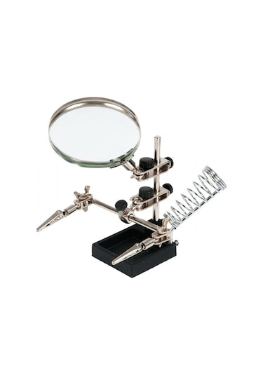 Çok Fonksiyonlu Lehim Tamir Standı 9 CM Büyüteç