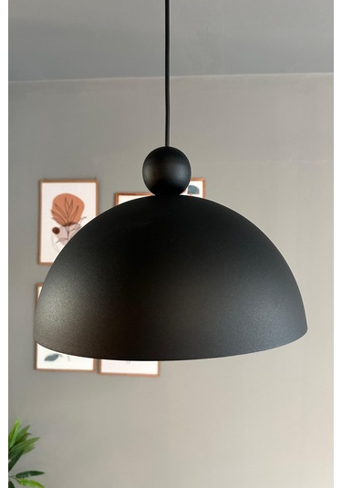 Yimpi Avize Tekli Siyah Boncuk Başlık Sarkıt Salon Kuaför Cafe Dekoratif Aydınlatma Pastane Siyah