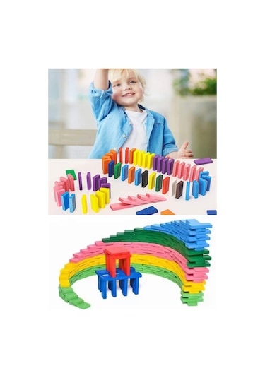Domino Oyunu Eğitici 100 Parça 1 Paket 100 Lü Ahşap Renkli Domino Taşı Akıl Zeka Mantık Ve Strateji Oyunu Okul Öncesi