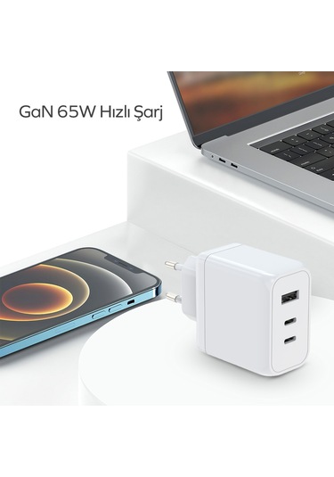 Woyax By Deji Gan 65w 2x Type-c Pd Ve Usb Yüksek Hızlı Şarj Aleti