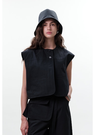 Lastik Detaylı Bucket Şapka Lacivert Lacivert