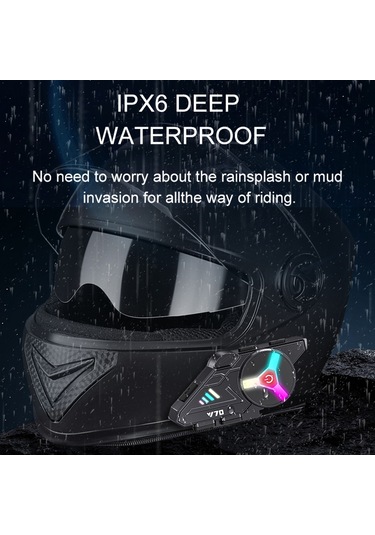 Wezone Motosiklet Kask Bluetooth Kulaklığı: Ipx6 Su Geçirmez, Gürültü Engelleme, 25 Saat Kullanim Süresi, Ses Asistanı Desteği, Siyah Sert Mikrofon