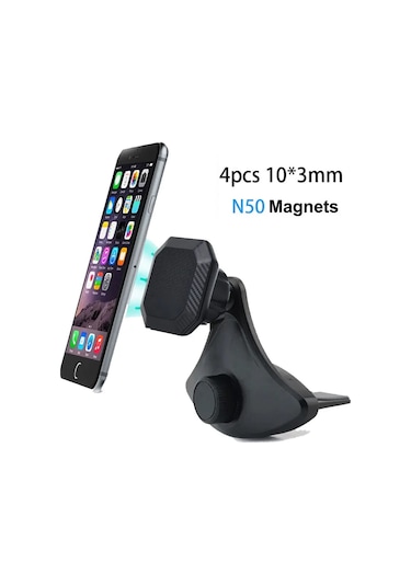Snapbuy N50 Evrensel Cd Yuvası Manyetik Araç Telefon Tutucu 360 Dönen Havalandırmalıblack Black