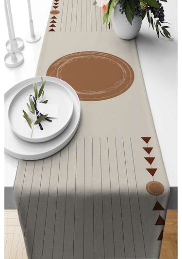 Belle Benoit Baskılı Runner & Koltuk Kırlent Kılıfı Set Desen34