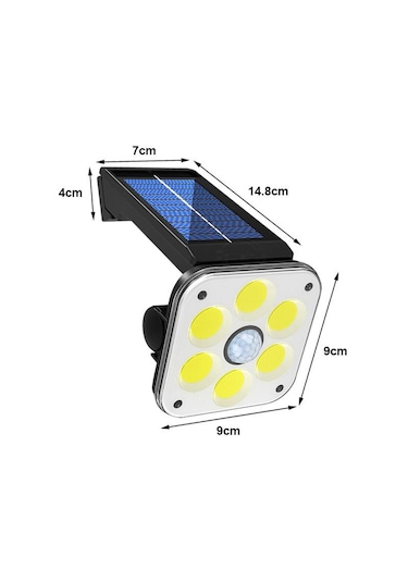 Ayt Powermaster Lf-1750a 54 Cob Ledli 3 Modlu Sensörlü Solar Güneş Enerjili Duvar Lambası Bahçe Aydınlatma