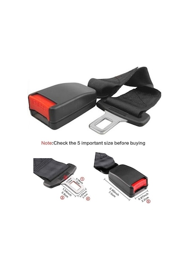 Universal Araç Emniyet Kemeri Uzatma Kayışı Siyah