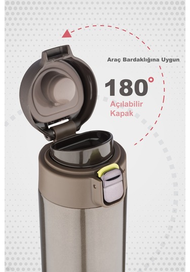 Lunetherm Sızdırmaz Vakumlu Çift Katmanlı Çelik Termos - GRİ