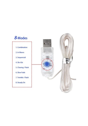 Beyaz Noel Led Işıkları 10 M Peri Işık Usb Yeni Yıl Düğün Parti Tatil Festoon Açık Sokak Çelenk Odası Aydınlatma Süslemeleri Beyaz