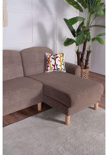 Bohem's Bohem Uzanmalı Köşe, Sağ Sol Kullanılabilen, Yüksek Ayaklı, Kahverengi Kahverengi