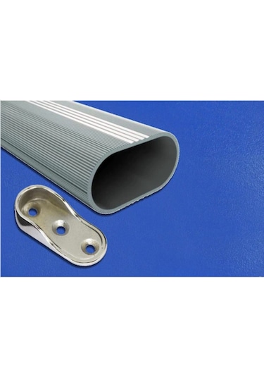 Doğanmobilyahirdavat Özel Kesim Elbise Askılık Borusu Gardrop Askı Borosu 2 Adet Flanş