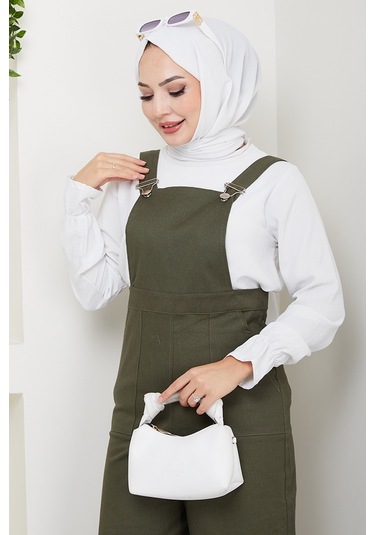 Gülru Cepli Gabardin Tulum 1587 - Haki Haki