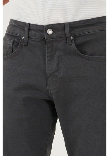 Buratti Pamuklu Comfort Fit Normal Bel Boru Paça Jeans Erkek Kot Pantolon 4412C19Texas Antrasit