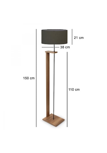 Homing AYD-3131 Pi Ahşap Gövdeli Vizon Kumaş Başlıklı Lambader